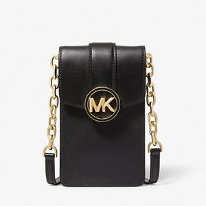 MICHAEL KORS CARMEN SMALL FAUX LEATHER PHONE CROSSBODY BAG